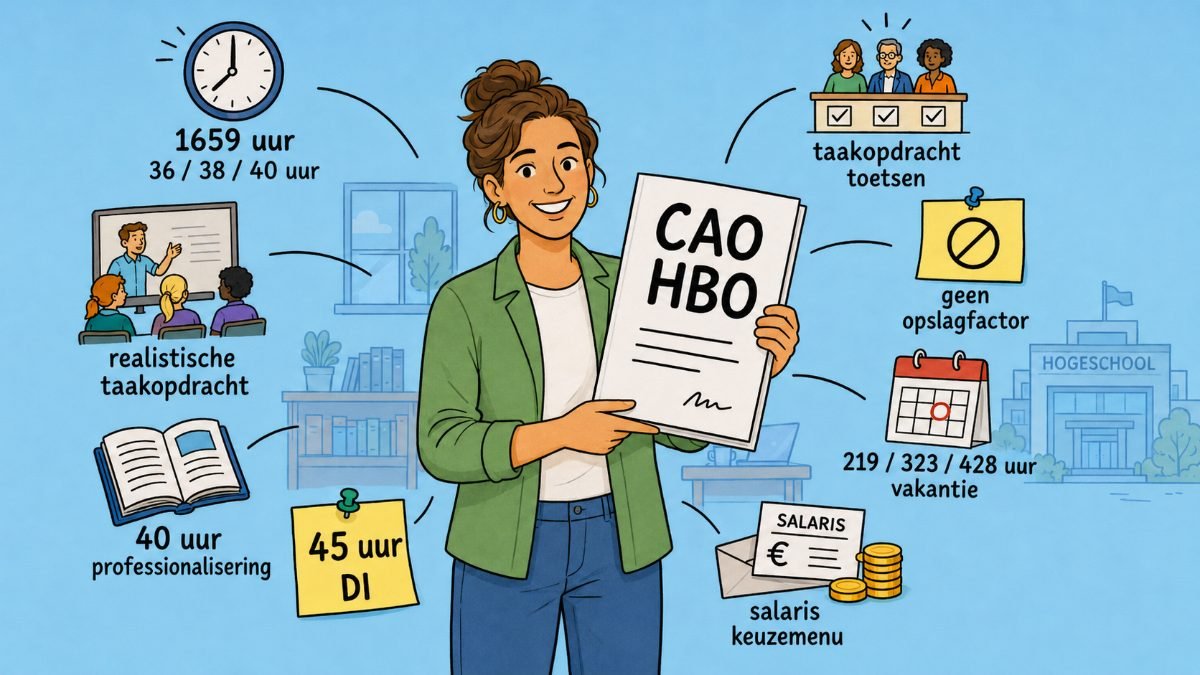 Illustratie bij het artikel over de cao hbo, met de arbeidsvoorwaarden in het hoger beroepsonderwijs